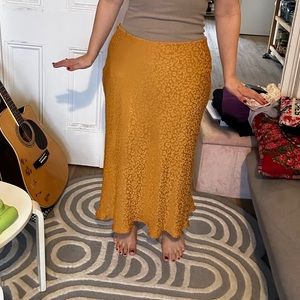 Banana Republic- Leopard Print Gold Skirt